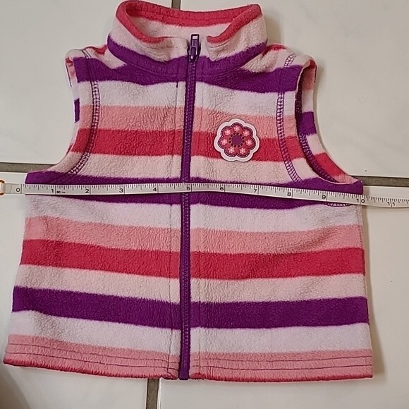 Faded Glory girls fleece striped vest Size 0-3 months - Picture 5 of 6